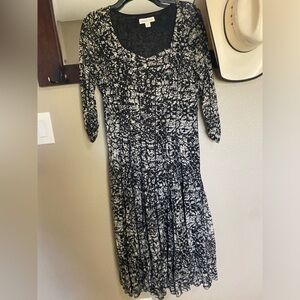 Coldwater Creek Black and White Patterned Dress